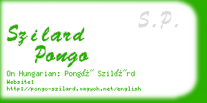 szilard pongo business card